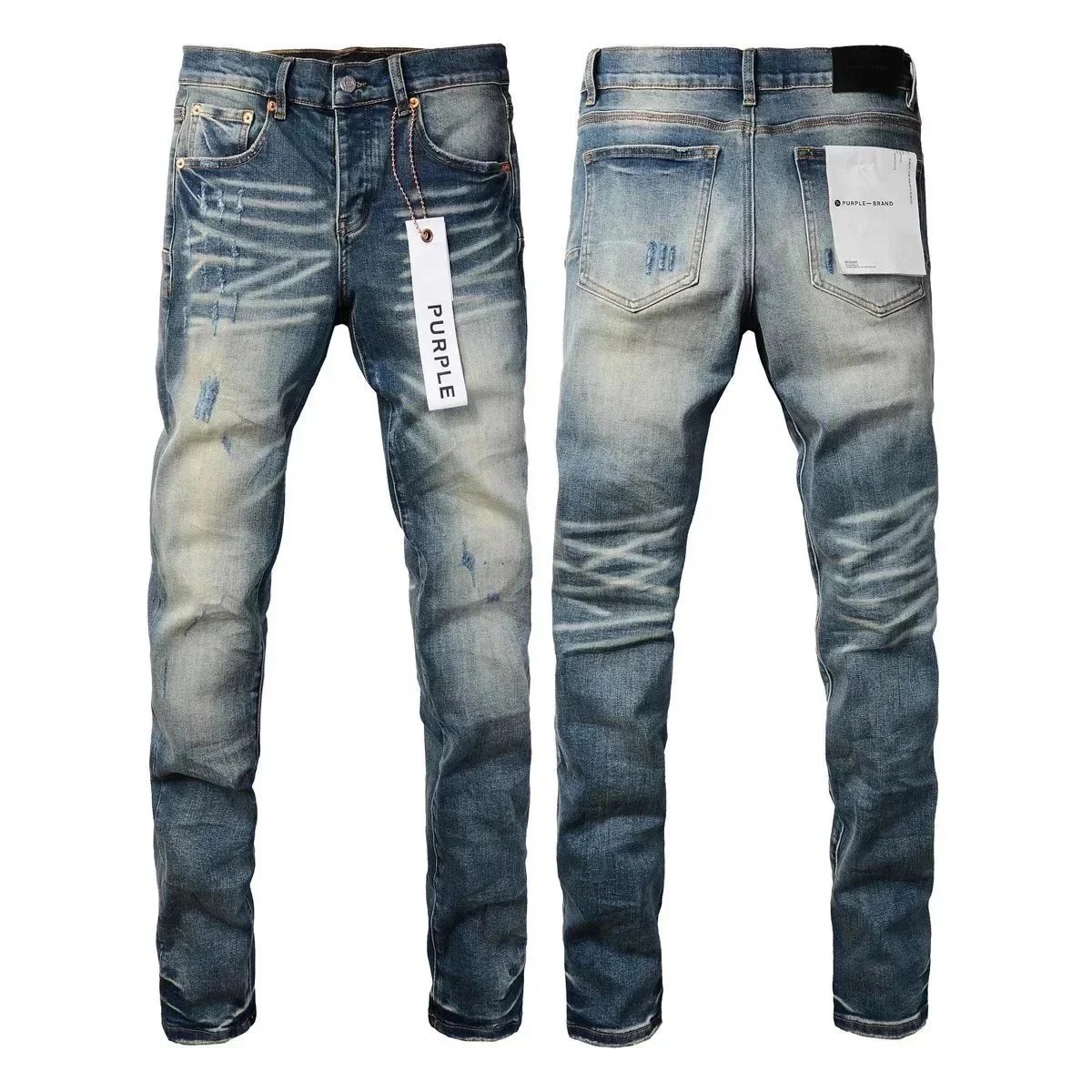 Purple Brand Purple Brand Slim Fit Distressed Jeans Blue