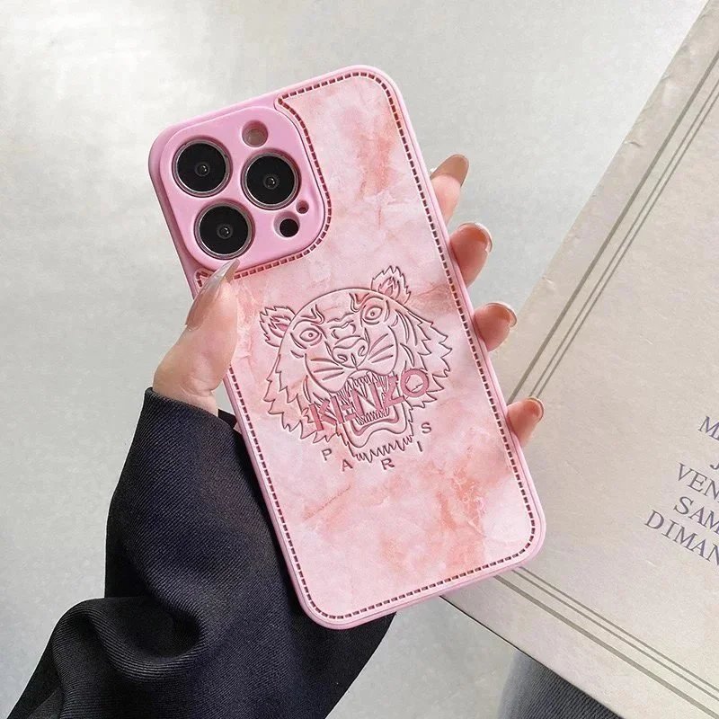 Kenzo Kenzo Paris Pink Marble Tiger Phone Case Pink