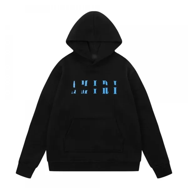 Amiri Distorted Logo Black Hoodie - 1