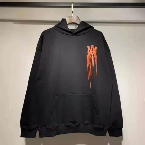 Maison Margiela x MM6 Maison Margiela Dripping Logo Black Hoodie - 1