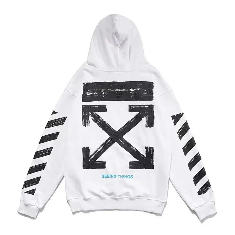 Off-White Hoodie Black White Graphic Streetwear