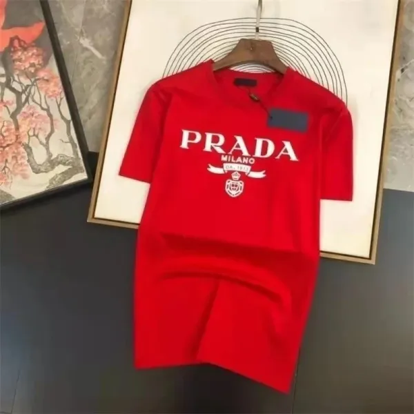 Prada Logo Print Red T-Shirt - 1