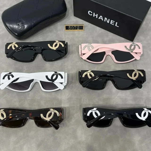 Chanel Eyewear 5072 shield sunglasses with logo temples product detail image 1