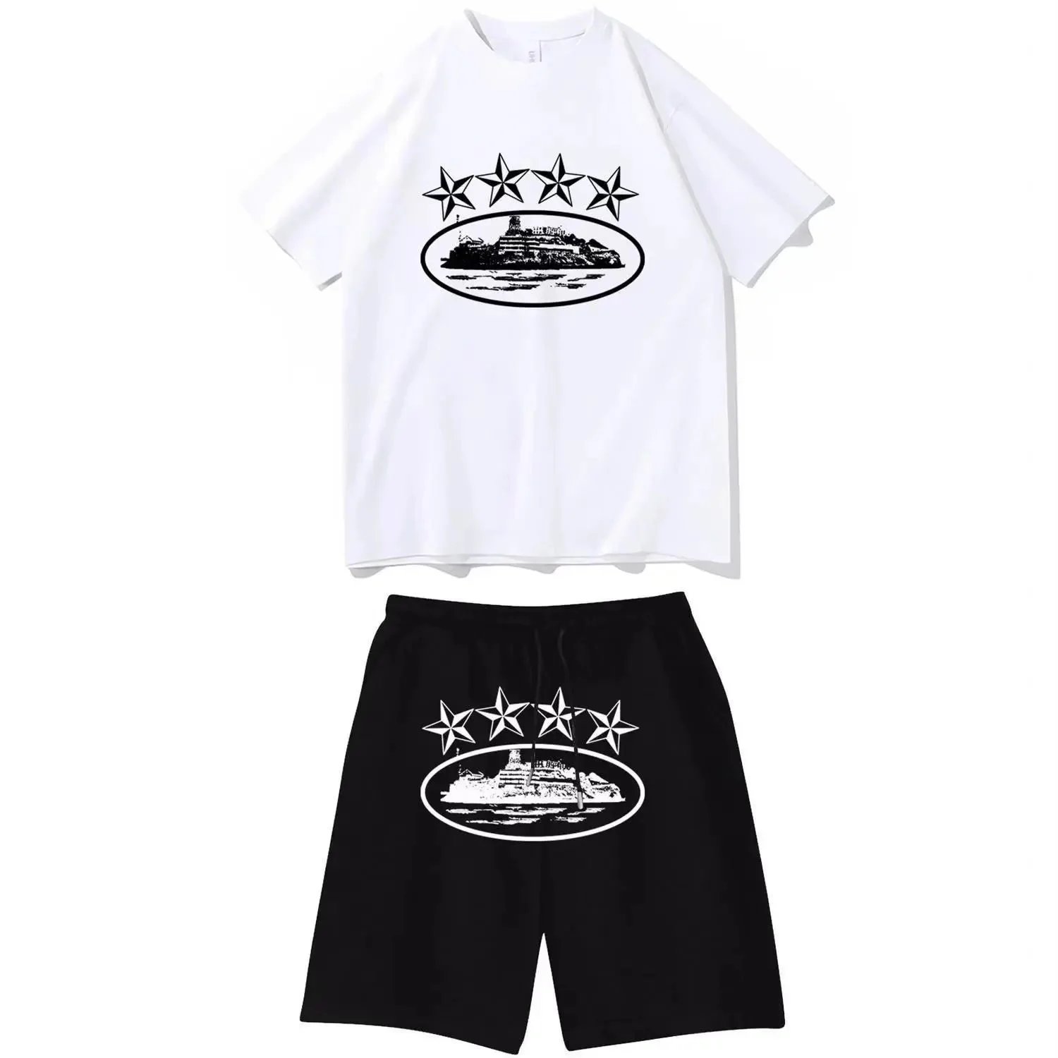 Corteiz Alcatraz Logo T-Shirt and Shorts Set product photo 3