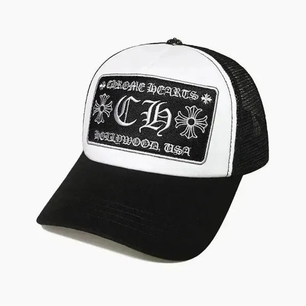Chrome Hearts CH Patch Trucker Cap Black and White - 1