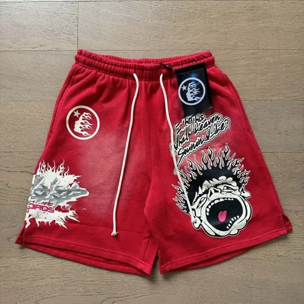 Soul Screamers x Unknown Artist Red Graphic Sweatshorts - 1