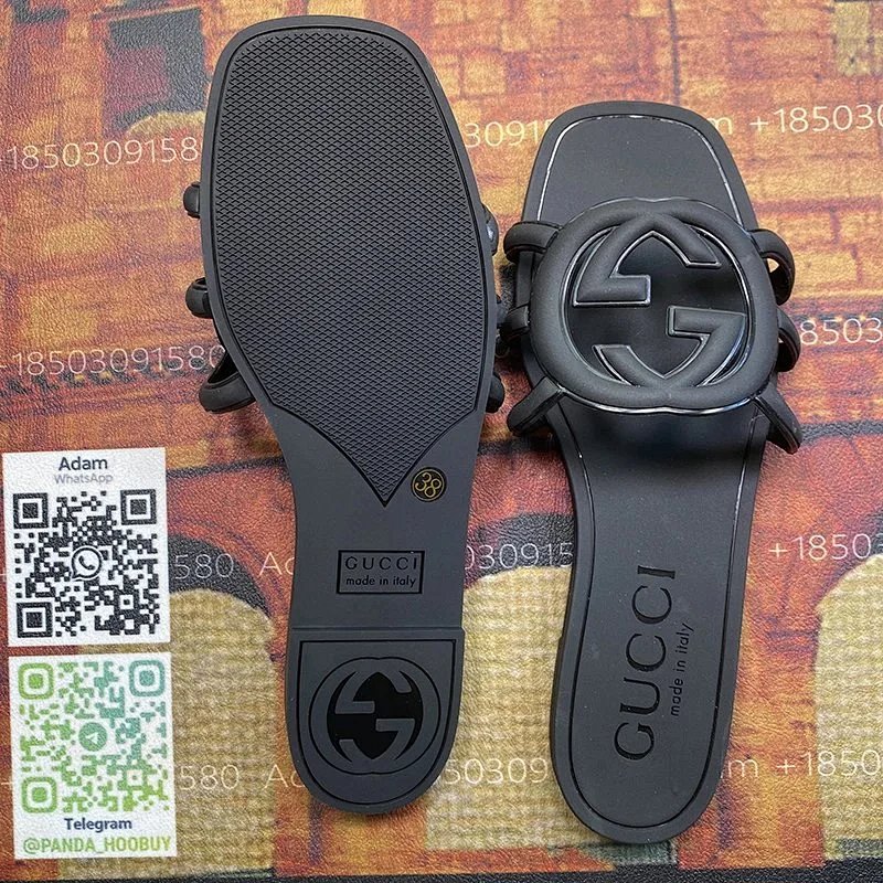 GUCCI GG Marmont Slide Sandals Navy Blue Slippers product detail 3 in Litbuy spreadsheet finds