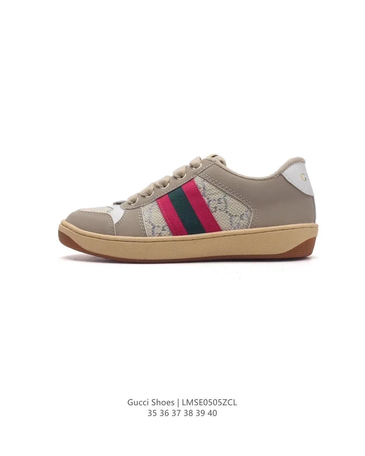 Gucci Rhyton Beige Green Red Web Low Top Sneakers