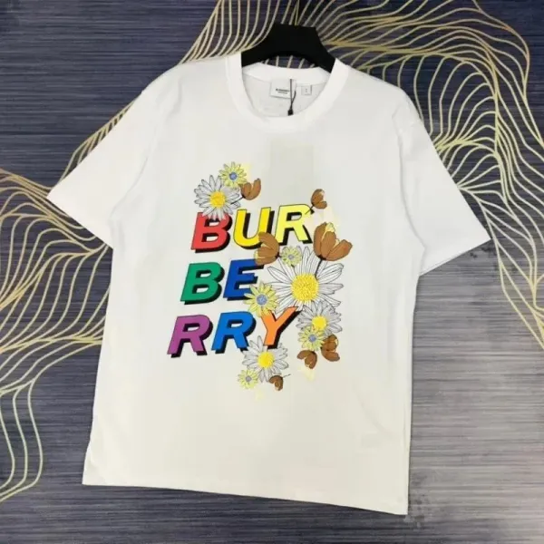 Burberry Floral Print Logo T-Shirt White - 1