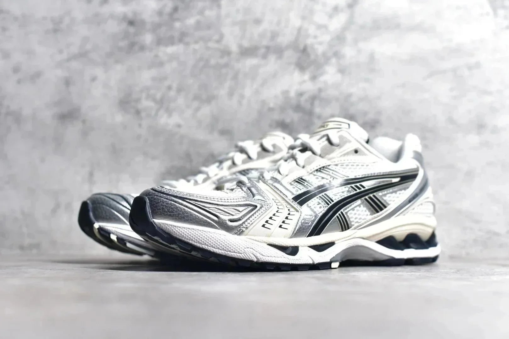 Asics Gel-Kayano 14 Silver Mesh Running Shoes - 5