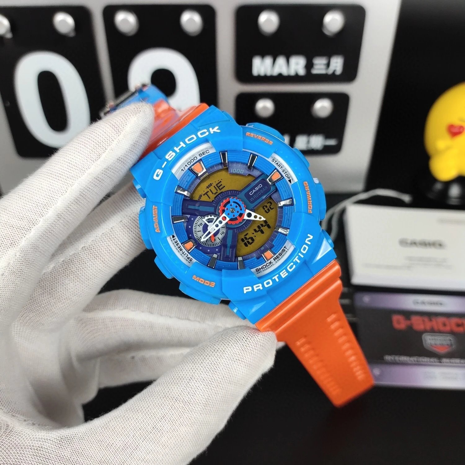 Casio Casio G-Shock Blue and Orange Colorway Watch Blue