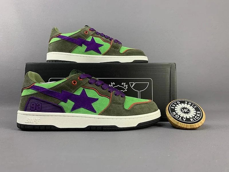 A Bathing Ape Bapesta Black Camo Star Low Top Sneakers
