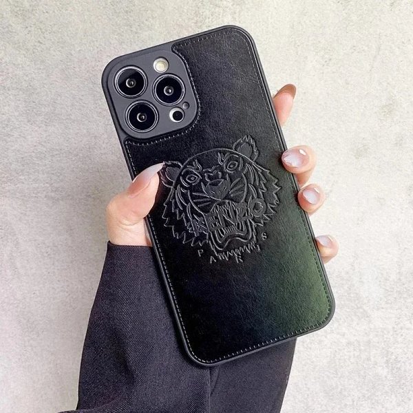 Kenzo Tiger Embossed Leather Phone Case Black product listing in Litbuy spreadsheet finds