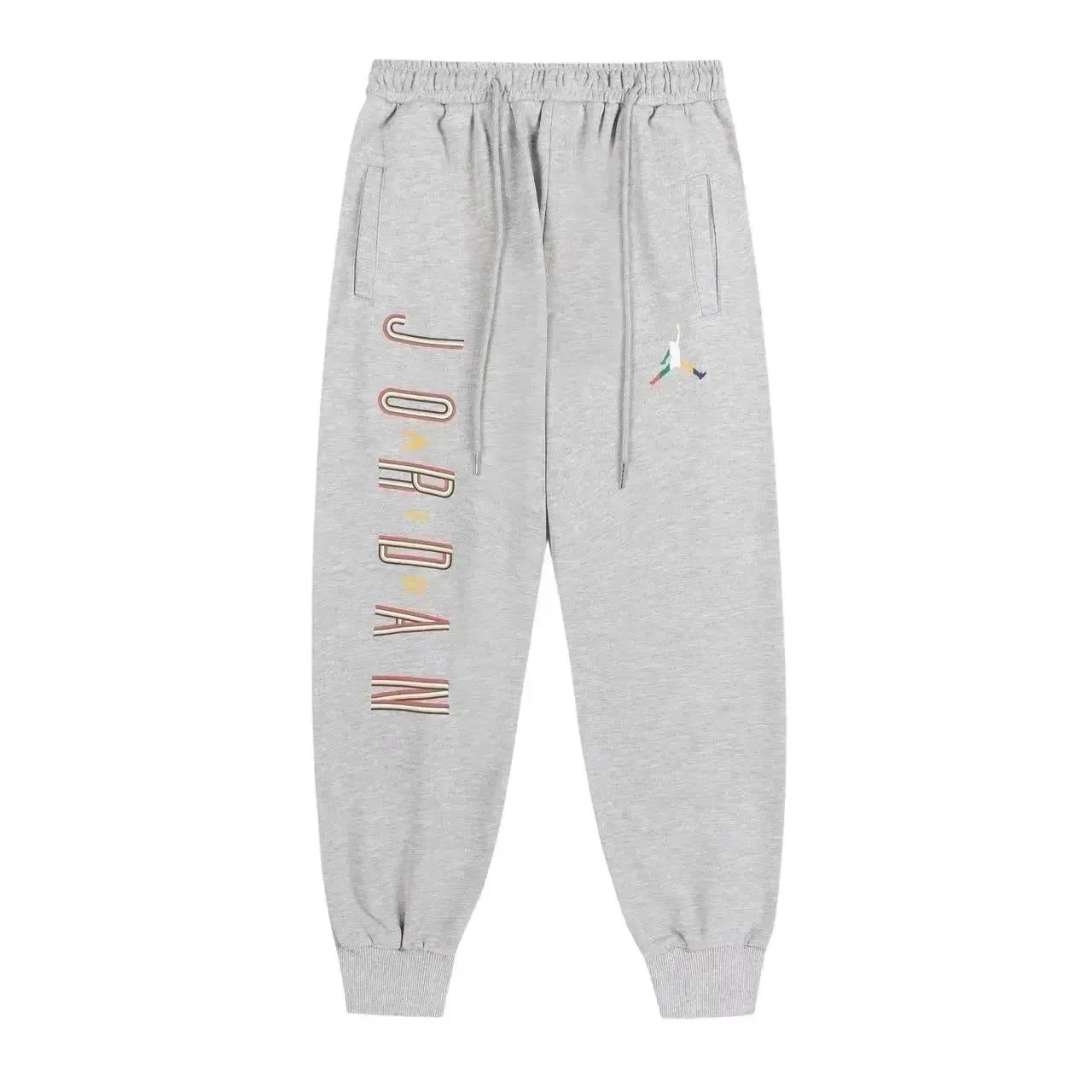 Jordan Jumpman Grey Sweatpants with Colorful Logo Grey