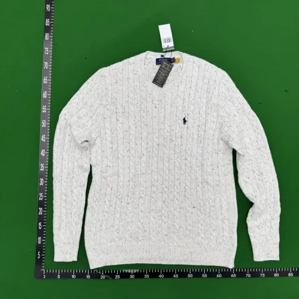 Ralph Lauren Polo Knit Zip-Up Sweater Beige - 6