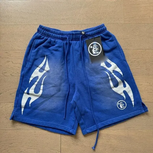 Flame Logo Shorts Blue - 1