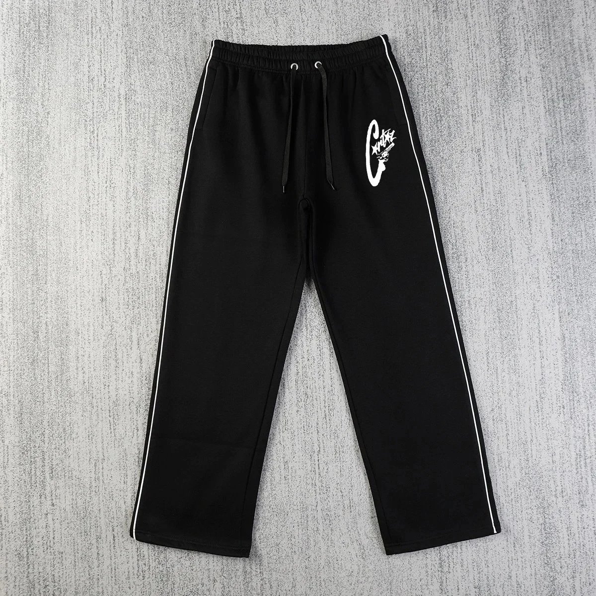 CLOT CLOT Track Pants Black with White Side Stripes Black