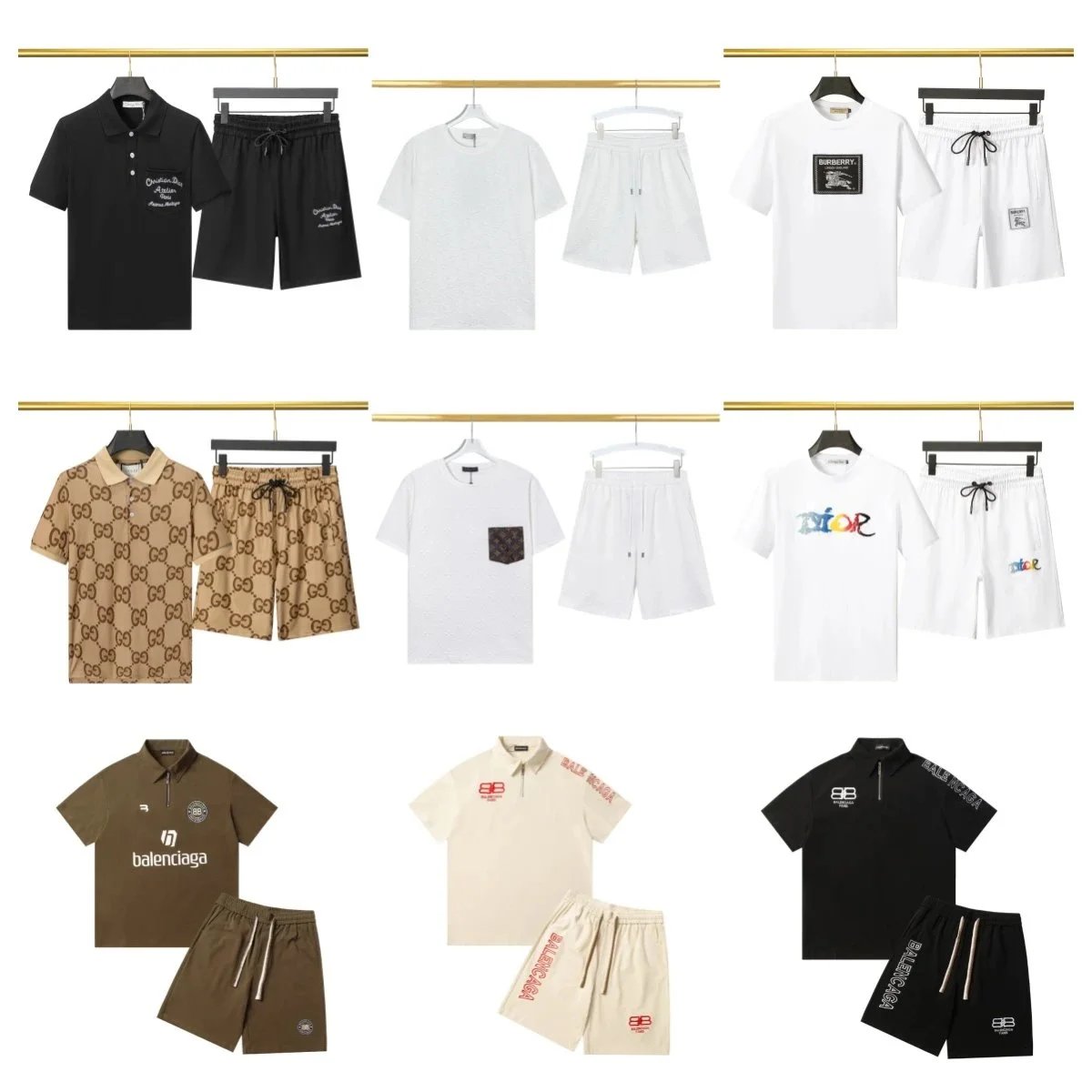 Balenciaga, Gucci, Burberry, Dior T-Shirt/Shorts Sets [37 styles]