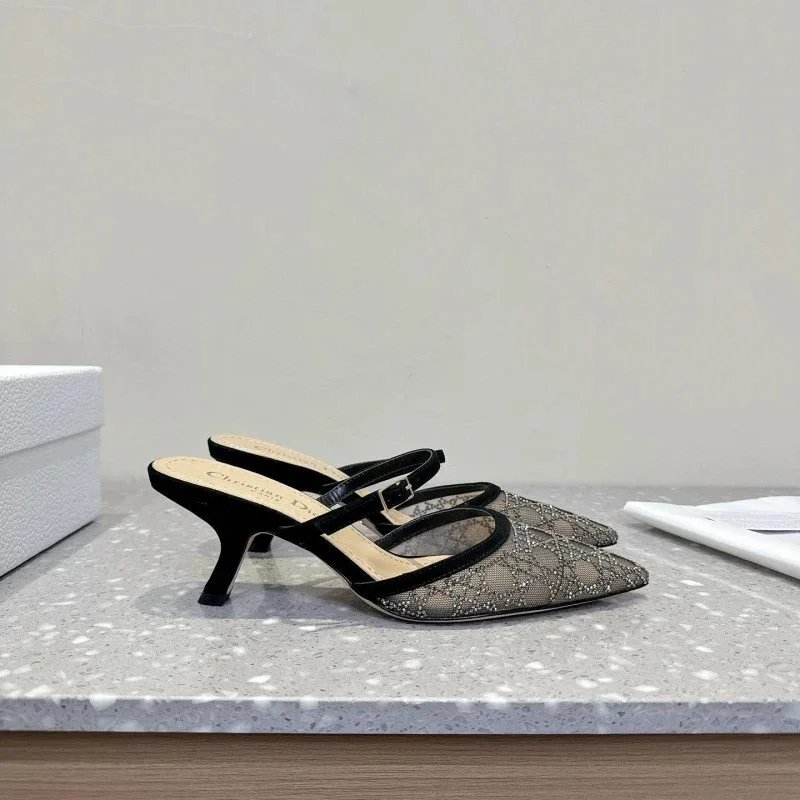 Dior J'Adior Slingback Heels Beige Lace-Embellished Kitten Heels - 6