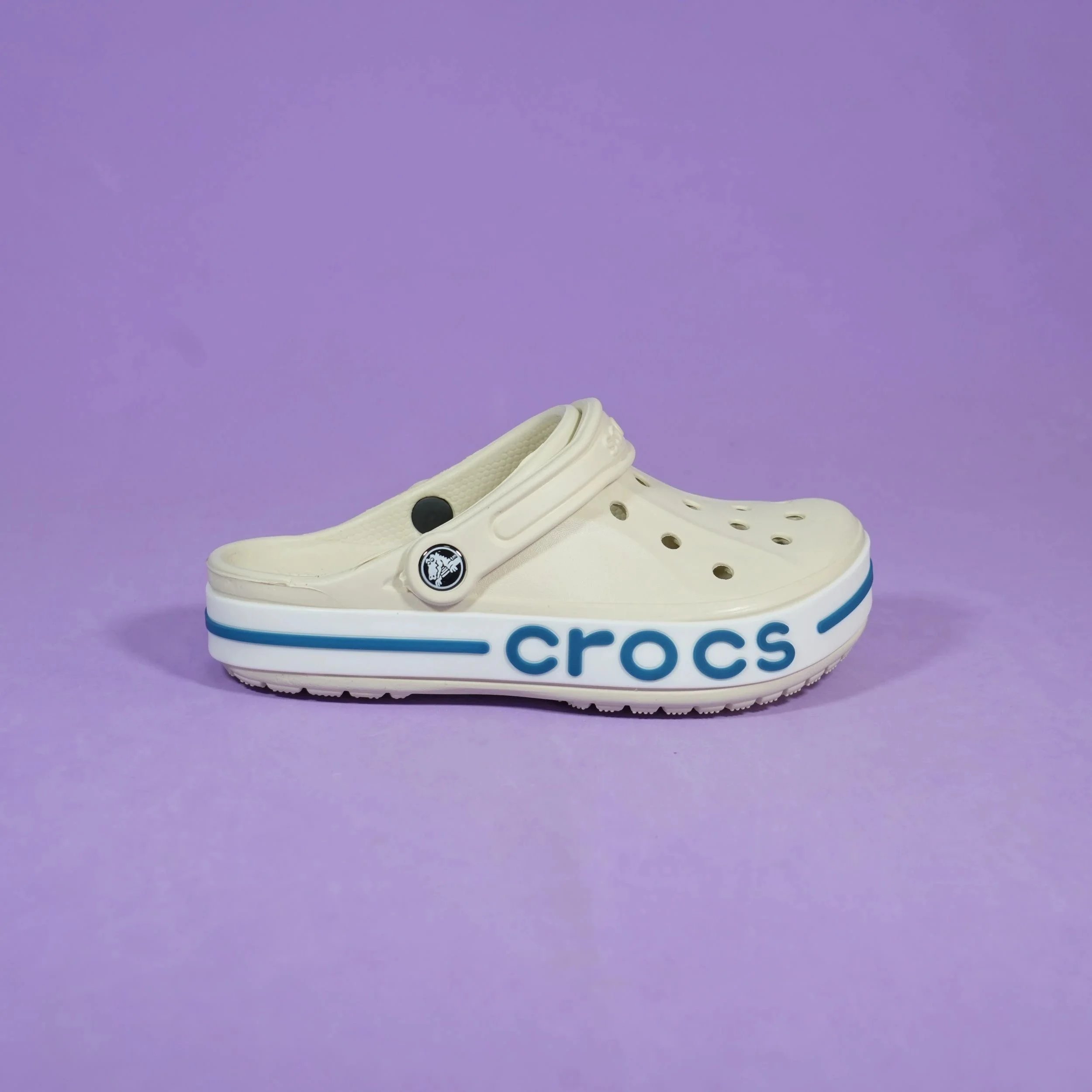 Crocs Crocs Crocband Clog Sandals in Cream/Teal Beige