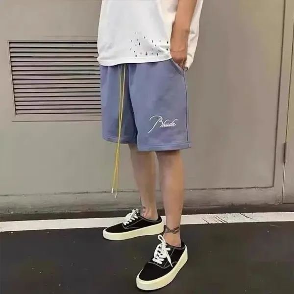 Rhude Logo Print Zipper Pocket Red Shorts - 11