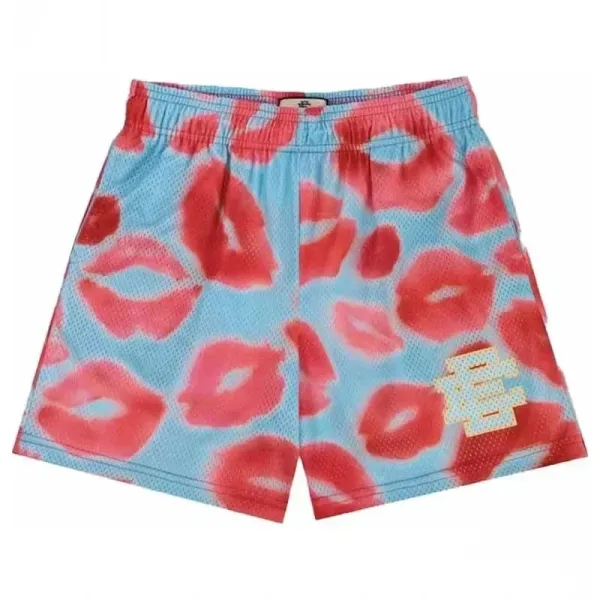 Gallery Dept. Lip Print Mesh Shorts Red Purple - 3