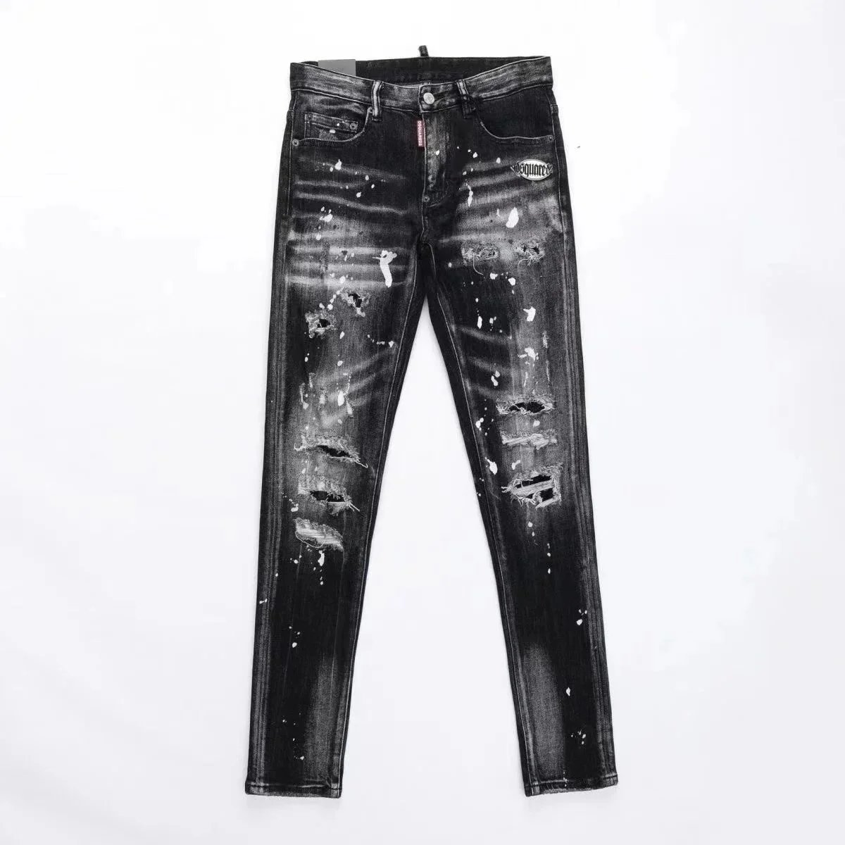Dsquared2 Paint Splatter Distressed Slim Fit Jeans - 001125