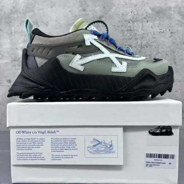 Off-White c/o Virgil Abloh ODGY 1000 Green White Sneakers - 1