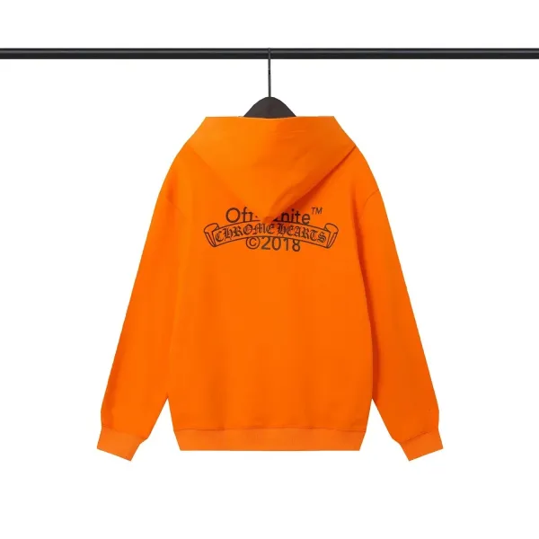 Off-White x Chrome Hearts Orange Hoodie - 9