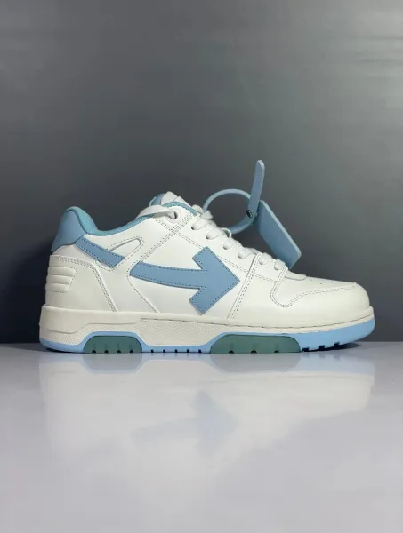 Off-White Arrow Low White and Sky Blue Sneakers - 1