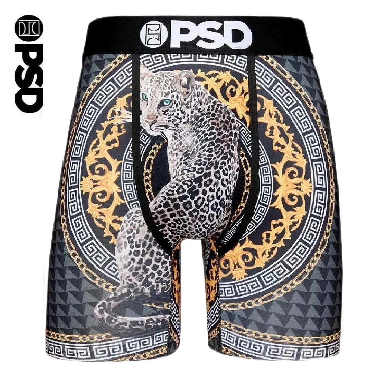 PSD PSD Men's Leopard Print Boxer Briefs Black