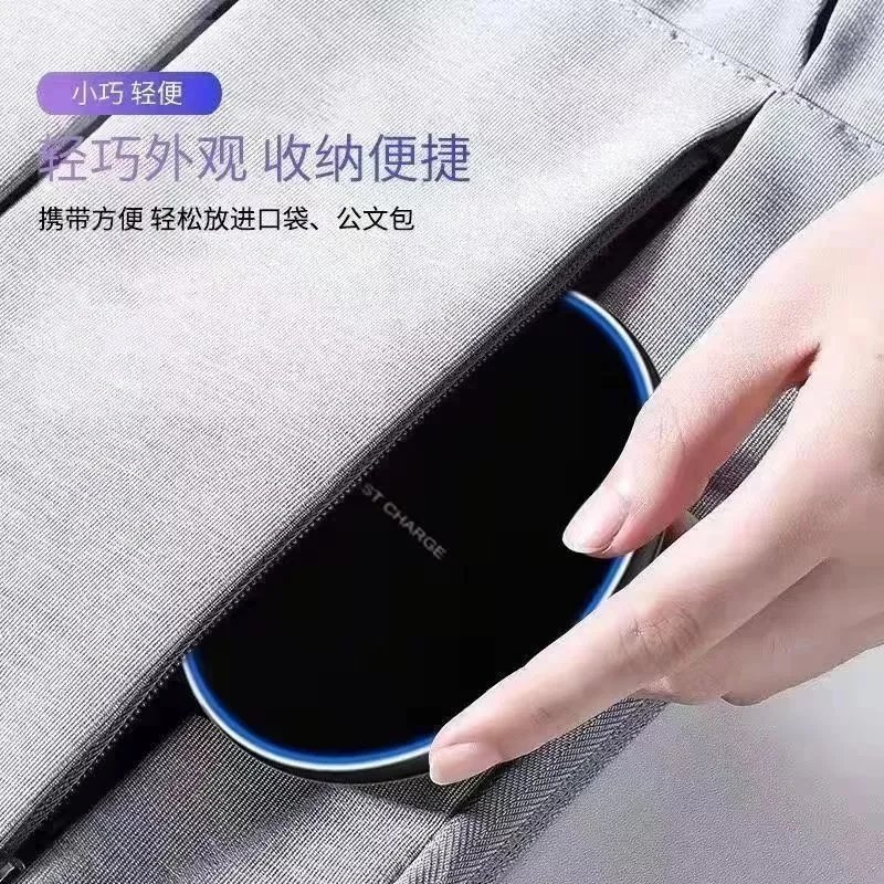 Wireless Fast Charge Pad Black Minimalist Charging Station