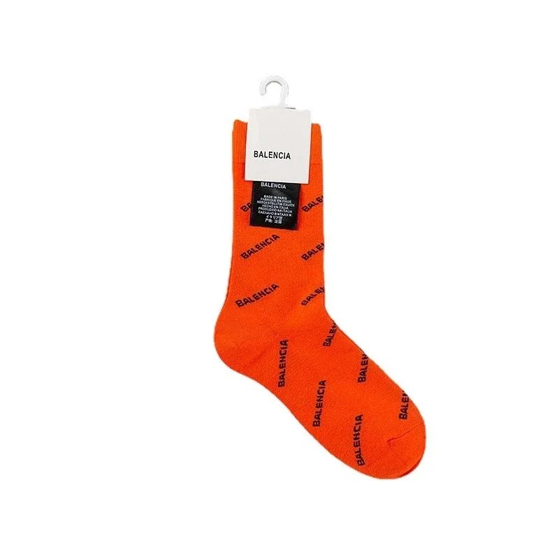 Balenciaga Logo Print Multicolor Casual Socks