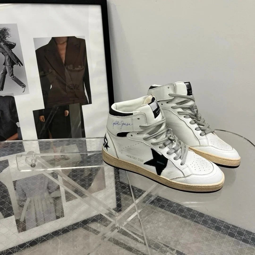 Golden Goose Golden Goose Sky Star High Top Sneakers - White/Black White