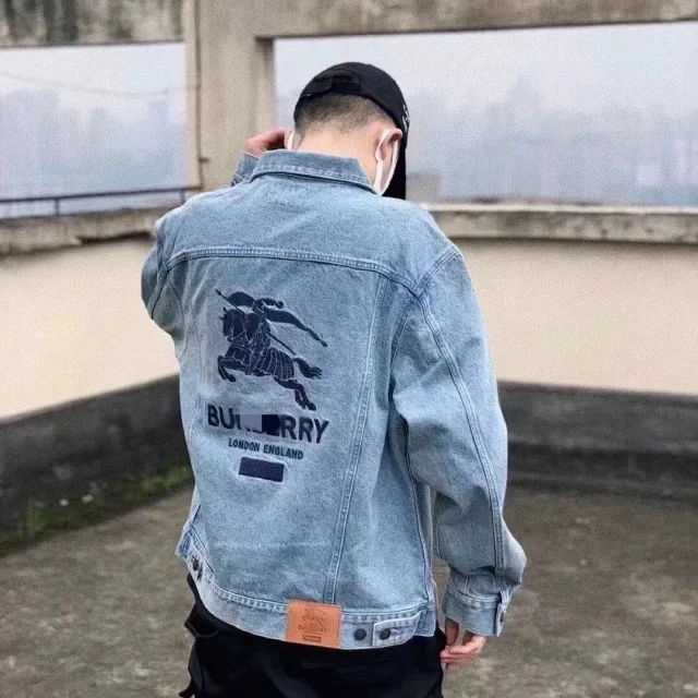 Burberry Jackets Embroidered Equestrian Knight Denim Jacket product detail image 2