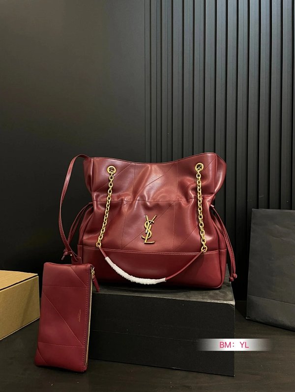 Saint Laurent Loulou Medium Quilted Leather Burgundy Shoulder Bag with Chain Strap Chain B... product listing in Litbuy spreadsheet finds