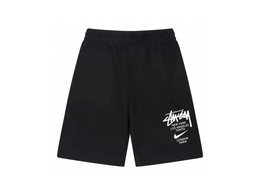 Stussy x Nike Black Shorts with White Logo Black