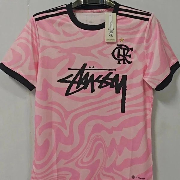 Flamengo x Stussy Pink Zebra Print Jersey product listing in Litbuy spreadsheet finds