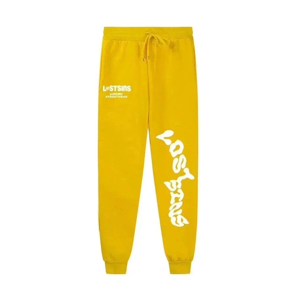 LostSins LostSins Yellow Jogger Pants with White Logo Yellow
