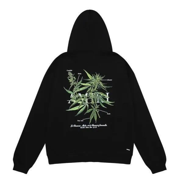 Amiri Botanical Print Black Hoodie - 1