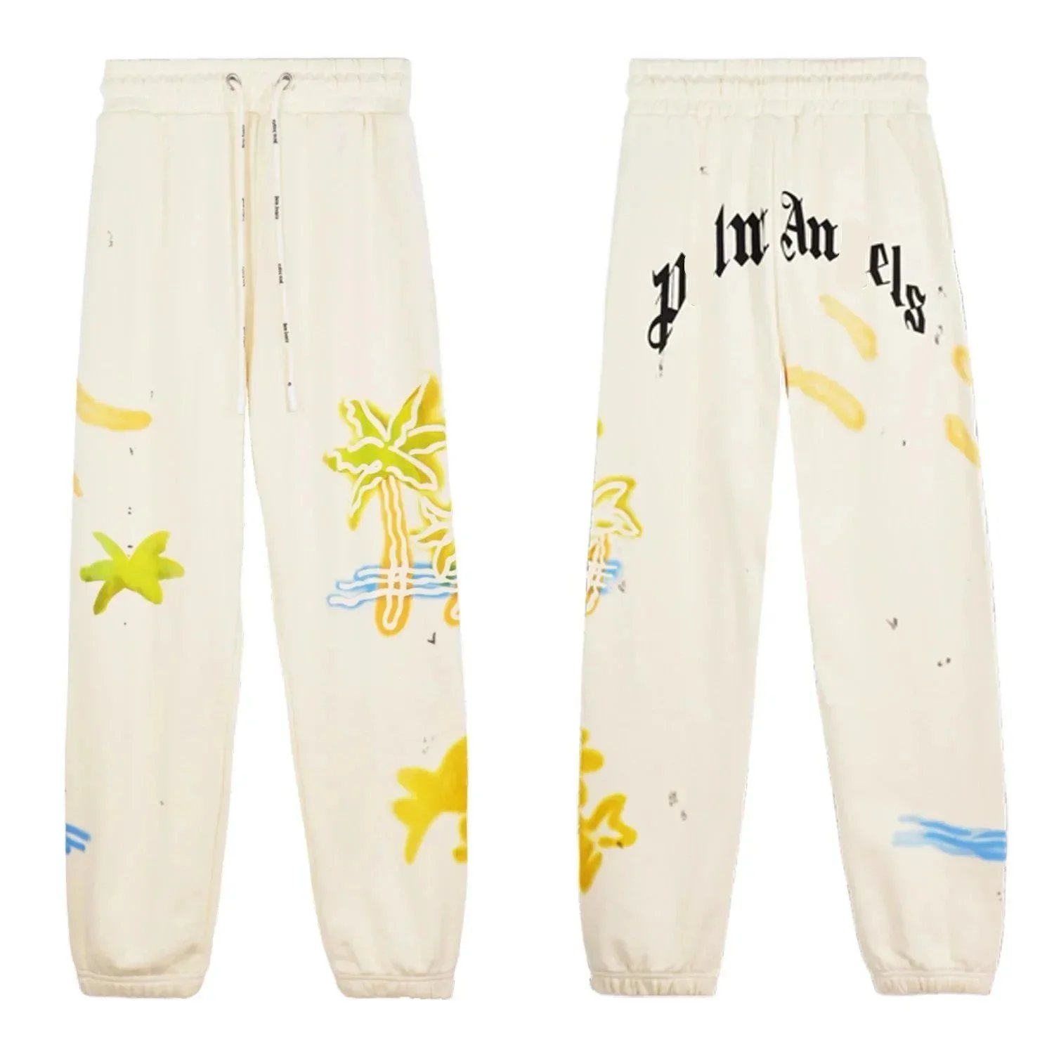 Palm Angels Palm Angels Beach Print Sweatpants in Cream White White