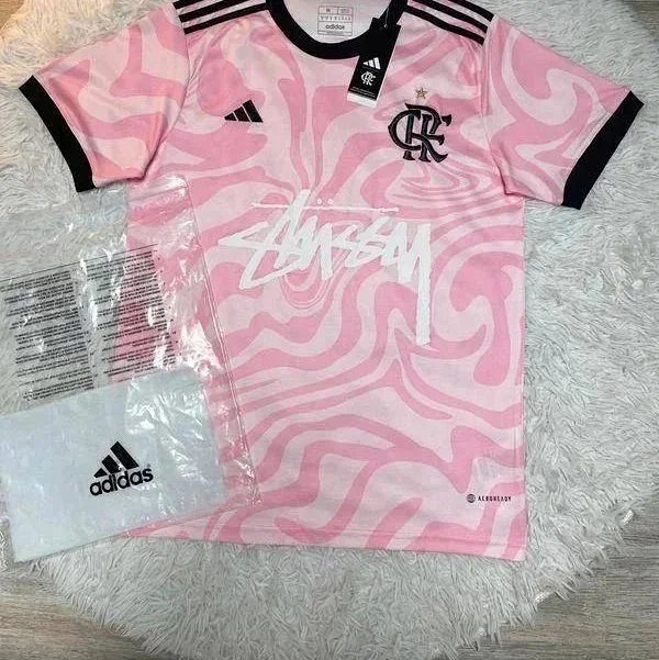 Adidas x Flamengo x Stussy Pink Swirl Jersey product listing in Litbuy spreadsheet finds