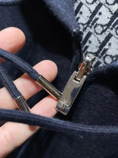 Dior Oblique Hoodie Navy Blue Zip-Up Hoodie - 6