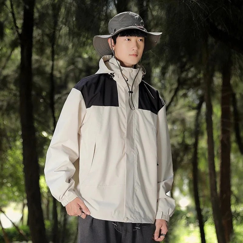 Outdoor Windbreaker Jacket Black Casual