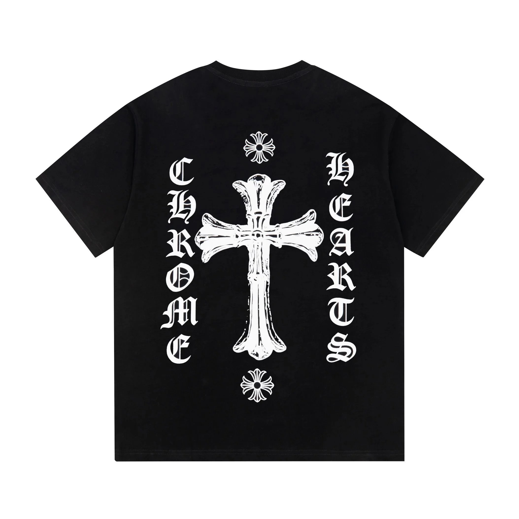 Chrome Hearts Black Graphic Print Cross Necklace T-Shirt