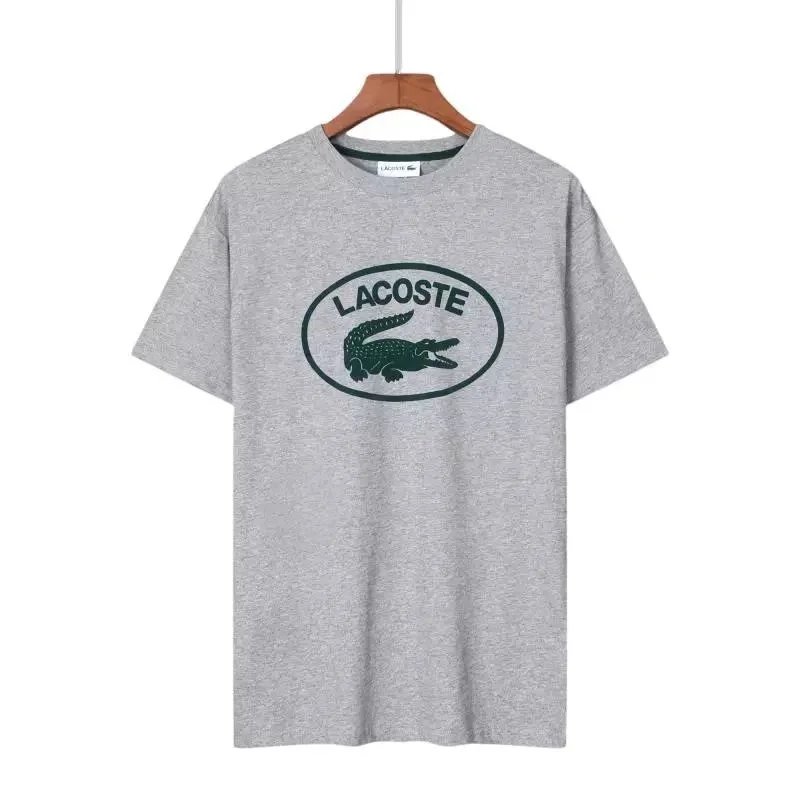 Lacoste Classic Logo Grey Navy White Black Crewneck T-Shirt