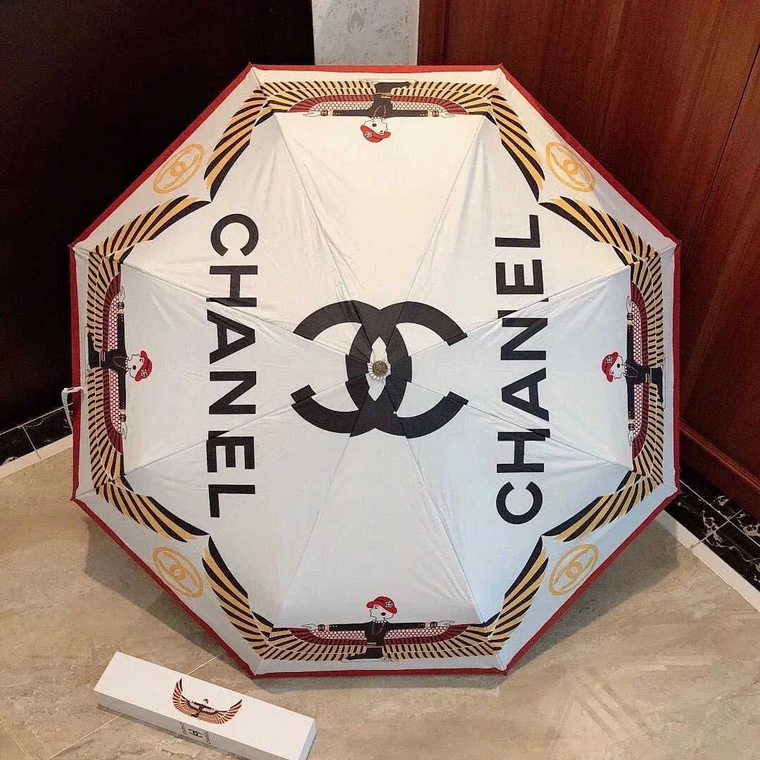 Chanel Logo Checkered Pattern Umbrella Black and White Accessories Perfume product detail 8 in Litbuy spreadsheet finds