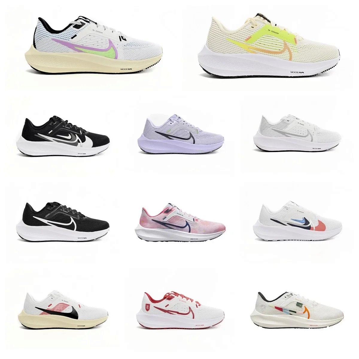 Nike Pegasus 40 White Purple Lime Running Shoes product detail 2 in Litbuy spreadsheet finds