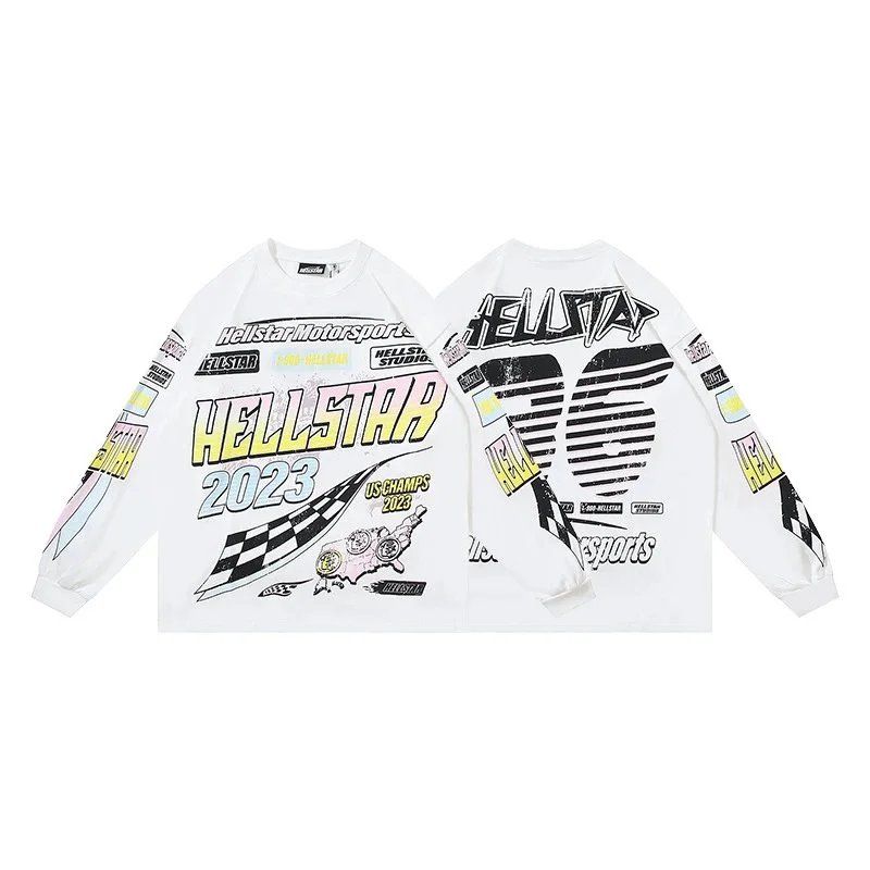 HELLSTAR Long Sleeve Tee Multicolor Streetwear T-Shirt - 23