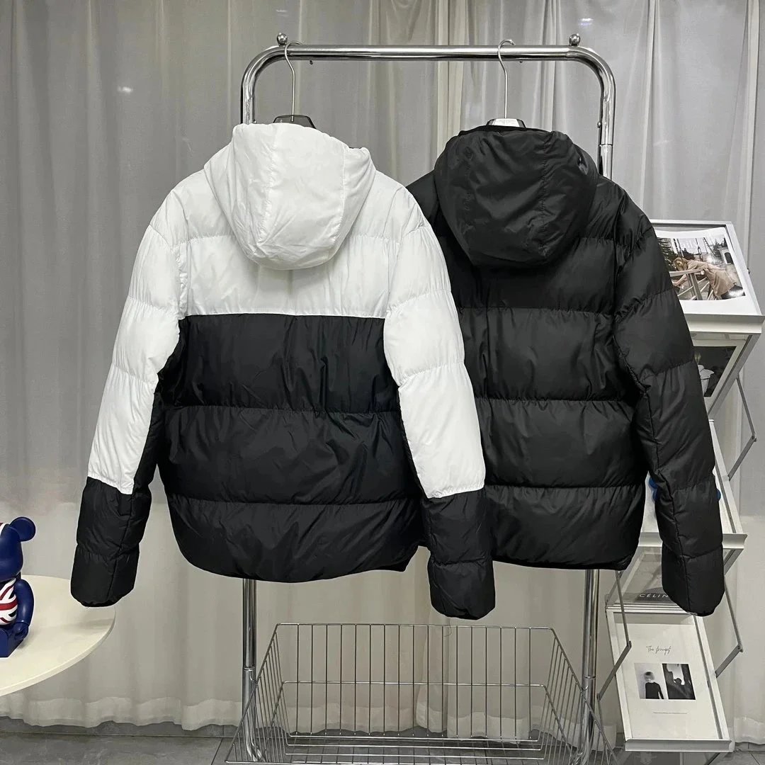 Nike Windrunner White Black Colorblock Hooded Puffer Jacket
